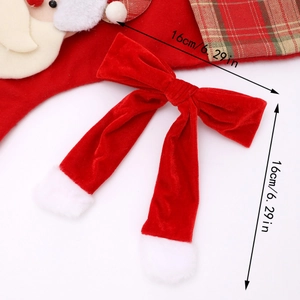 Barrette de Noël en velours avec nœud rouge et Père Noël, accessoire cheveux de 16cm