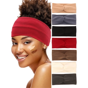 Women Winter Soft Fleece Twist Knot Headband Elastic Wide Warm Hair Band Solid Color Face Washing Yoga Sport Hair Accessories