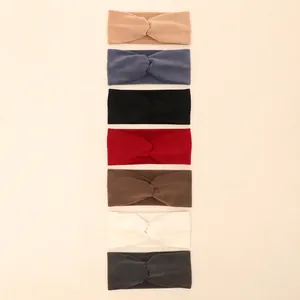 Soft wide twist headband in multiple solid colors for women's daily hair styling