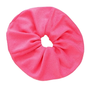 Oversized bright pink microfiber absorbent hair scrunchie hair tie for women