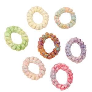 Lot de 7 chouchous en peluche style cordon de téléphone aux couleurs pastel