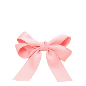 Barrette à cheveux bohème en ruban de satin rose avec un éclat soyeux pour femme