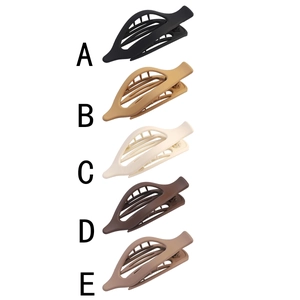 Set of 5 matte leopard print hair claws in black, khaki, and brown shades for women