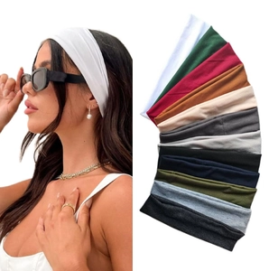 Elastic Sport Headband Polyester Knitted Non-slip Hair Band For Yoga Running Fitness Workout Unisex Solid Color Headwrap