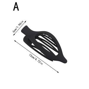 Matte black hollowed-out hair claw clip for women, 4.72 inch large size accessory