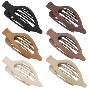 Large Matte Hollow Shark Hair Claw Clips Frosted Plastic Non-Slip Hair Clips For Women Minimalist Earth Tones Hair Accessories
