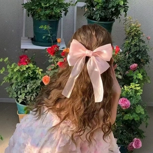 Große Satin Schleife Haarspange Mit Langen Bändern Süßer Koreanischer Stil Band Tüll Haarschmuck Für Damen Eleganter Oberclip