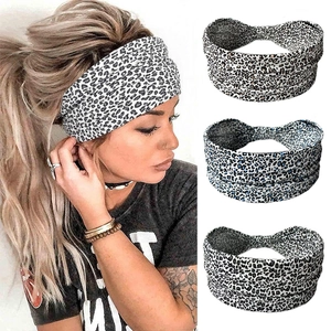 Leopard Print Twisted Headband Elastic Polyester Hair Band For Women Yoga Makeup Sport Daily Fashion Hair Accessories