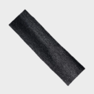 Detailed close-up showing the elastic black knitted texture of this workout headband
