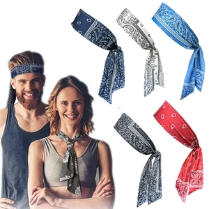 Bohemian Paisley Print Sport Headband For Women Yoga Running Fitness Sweatband Elastic Retro Knot Hair Band Headwear
