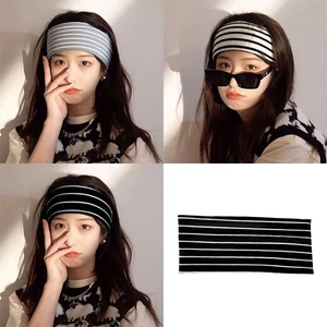 Korean Minimalist Striped Knitted Headband For Women Men Elastic Yoga Sports Sweatband Cross Twist Ribbed Hair Band Headwear