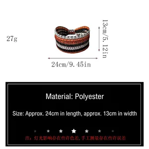 Bohemian geometric print sports headband made of polyester fabric for women