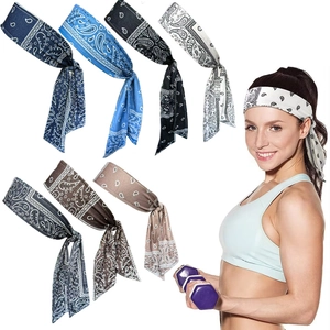 Elastic paisley yoga headbands in 7 colors for fitness running and sports styling