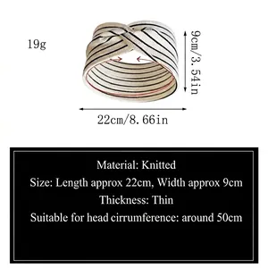 Elastic striped headband for yoga sports featuring stylish cross-knot knit design