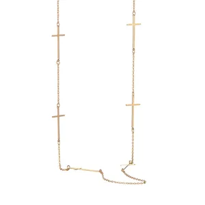 Minimalistische Edelstahl Kreuz Anhänger Halskette Für Damen Vergoldet Mehrere Kreuz Lange Kette Choker Mode Schmuck Geschenk