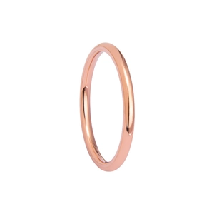 Anello minimalista da 2mm in acciaio al titanio oro rosa con finitura lucida a specchio