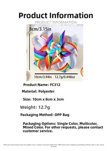 Detaillierte Spezifikationen für die Regenbogen-Haarschleife mit Lolli-Verzierung