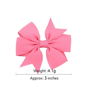 Pink 3-inch grosgrain ribbon butterfly bow hair clip for children and girls