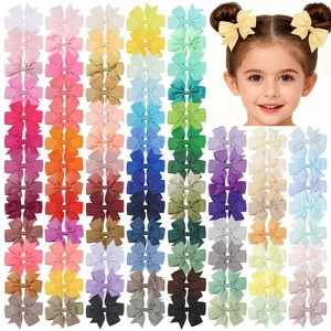 Handmade Butterfly Hair Clips Grosgrain Ribbon Velvet Bow Barrette For Girls Children Toddler Solid Colors Hair Accessories