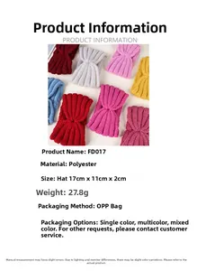 Detailed view of 17x11cm knitted polyester baby headbands in various vibrant colors