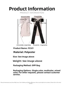 Schleifen-Haarspangen-Set mit langen Quasten und Maßen in Weiß und Schwarz aus Polyester