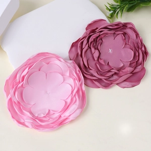 Handmade 10cm fabric flower with 9 layers of matte petals for hair and garment decor