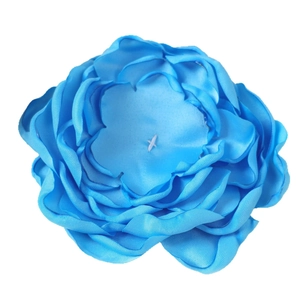 Blue 10cm handmade multilayered fabric flower for DIY hair accessories and clothing