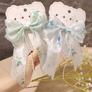 Elegante Spitzen-Schmetterling-Haarspangen mit Perlenquasten und Strass für Mädchen