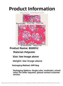 Vue détaillée de la couverture d'emmaillotage fleurie et bandeau avec spécifications