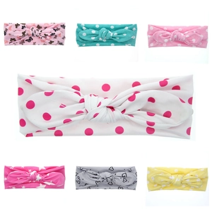 Lot de 7 bandeaux pour bébé avec motifs à pois et cœurs en tissu doux et élastique
