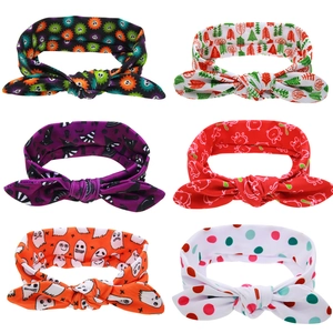 Fasce per Capelli Neonato Fiocco Orecchie da Coniglio Elastico Halloween Natale Accessori per Capelli Infanzia Bambini