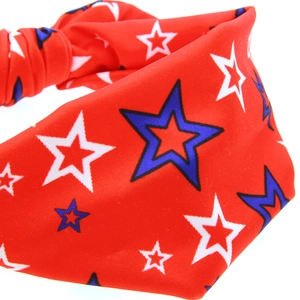 Bandeau rouge patriotique avec étoiles bleues et blanches pour bébé, 4 juillet