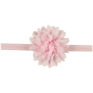 Soft pink chiffon flower baby headband with comfortable 1.5cm elastic band for infants