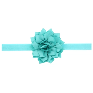 Bandeau élastique pour bébé avec une fleur de lotus turquoise et bandeau extensible