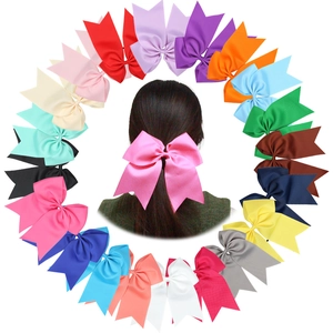 Large grosgrain ribbon hair bows with long tails in 20 vibrant colors for girls
