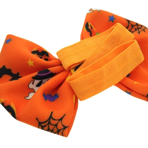 Bandeau à nœud Halloween citrouille avec chauves-souris et fantômes pour déguisement enfant