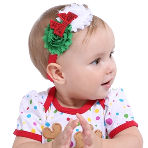 Christmas Baby Kids Elastic Hairband Chiffon Flower Sequin Bow Headband For Toddler Infants Festival Hair Accessories