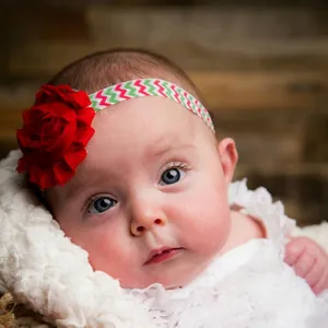 Chiffon Blume Baby Stirnband Elastisches Zickzack Muster Haarband Handgefertigt Kleinkind Haarschmuck Für Kinder Geschenk