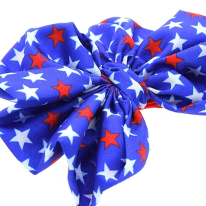 Fascia per capelli con fiocco in chiffon a stelle stile patriottico americano