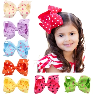Barrette Nœud Papillon à Pois pour Enfants Grande Épingle à Cheveux en Gros-grain Doux Accessoires Cheveux Bébé Fille