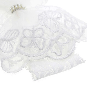 Bandeau bébé en dentelle blanche avec perles élégantes et strass pour nouveau-nés