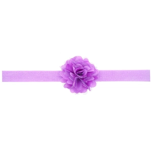 Bandeau à fleurs violettes avec pétales en maille souple et bande élastique pour filles