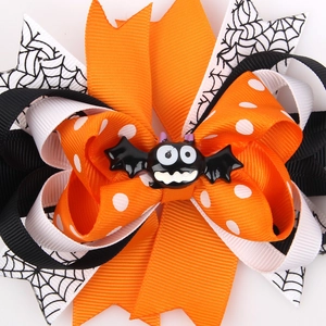 Fascia elastica Halloween con fiocco a ragnatela e accessorio a forma di pipistrello