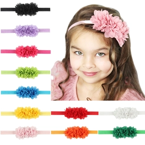Chiffon Flower Baby Headband Soft Elastic Infant Hair Band Handmade Floral Hair Accessories For Toddler Girls Everyday Wear