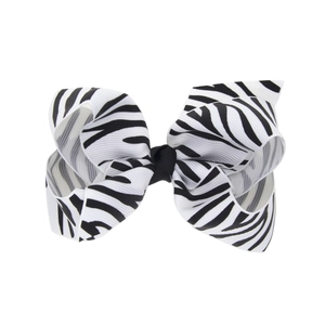 Barrettes à Cheveux Nœud Imprimé Léopard Chevron Pois pour Filles Fait Main Ruban Gros-Grain Pince Croco Accessoires Cheveux Enfants