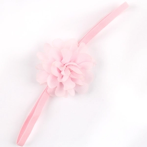 Fascia elastica per neonati con ornamento a fiori in chiffon 3D rosa chiaro a strati