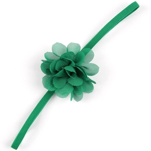 Fascia elastica per neonati con un fiore di chiffon verde per bambine piccole