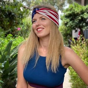 Matching American flag headband set for women and children with stars and stripes design