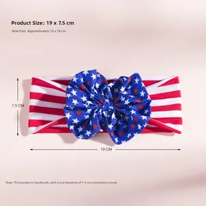 Tableau des tailles détaillé pour bandeau enfant drapeau américain dimensions 19x7.5cm