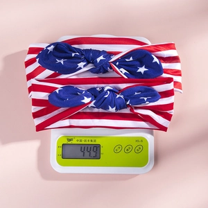 Detailed weight measurement of USA flag bunny ear headbands for mother and child